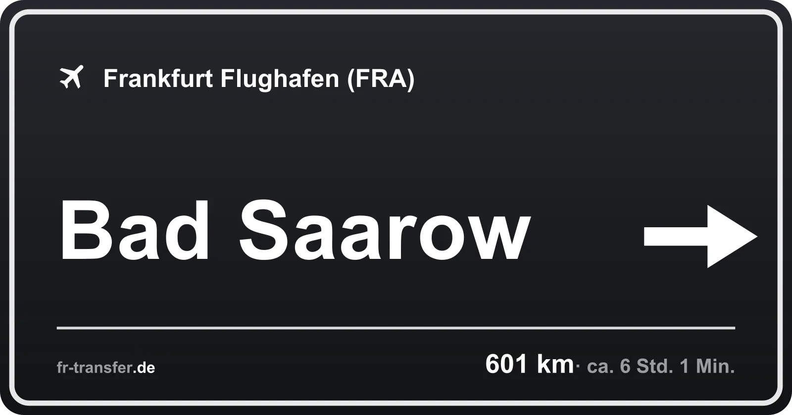 Streckenschild Bad Saarow – Flughafen Frankfurt