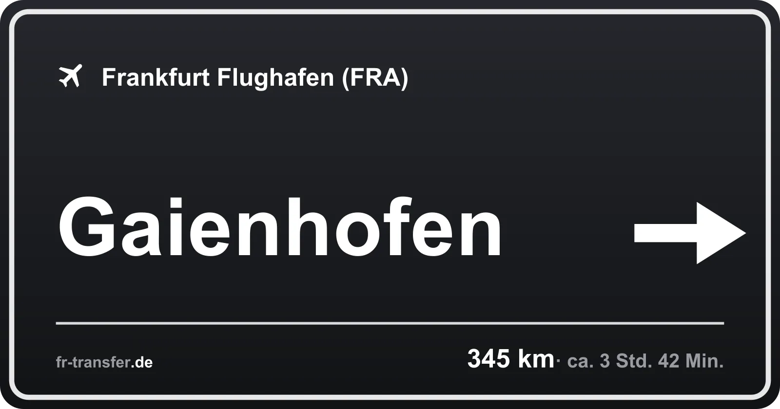Streckenschild Gaienhofen – Flughafen Frankfurt