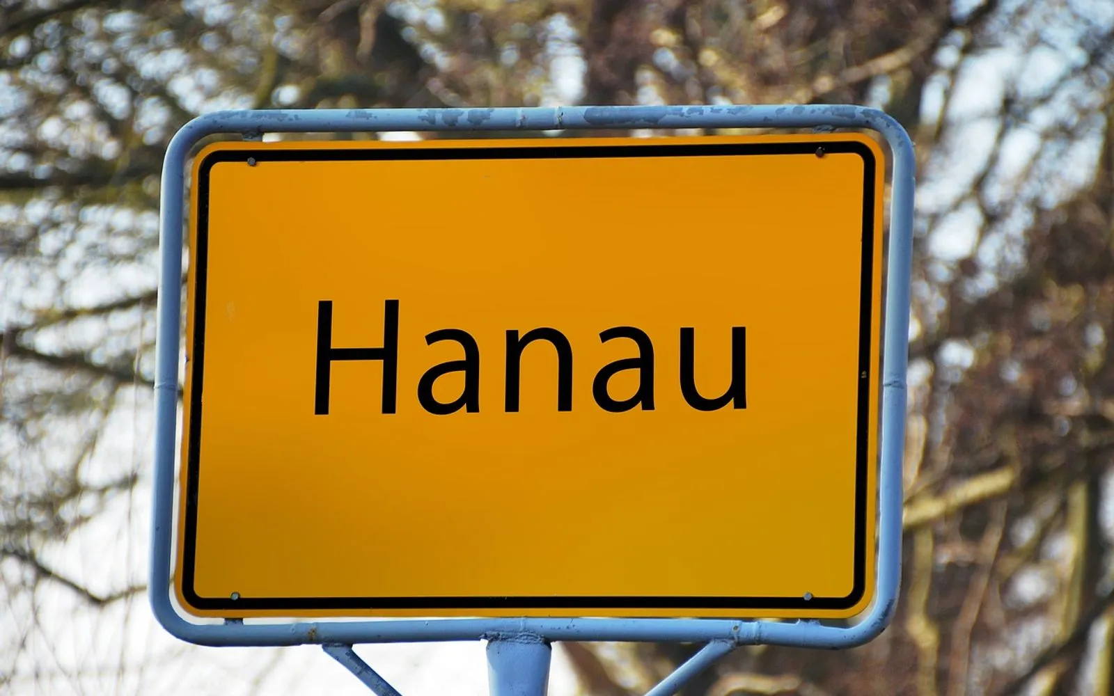 place-name sign, hanau, hesse, germany, a notice, sign, board