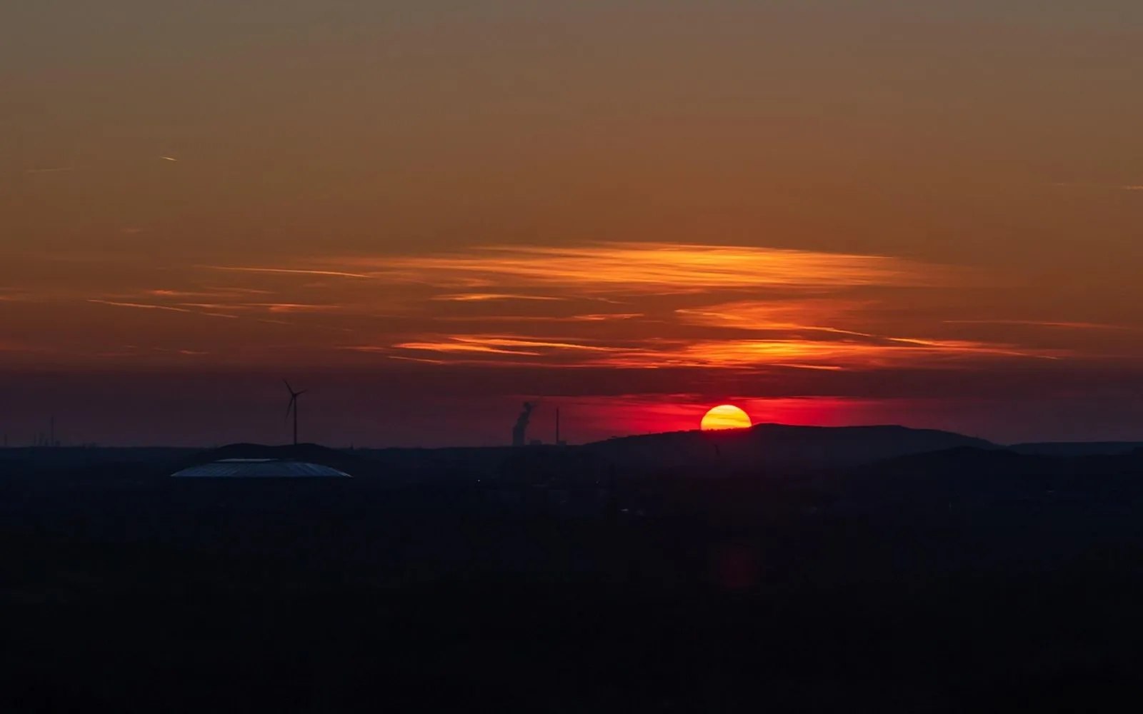 horizontobservatorium, sunset, germany, horizon, landscape, recklinghausen, ruhr area, sundown, twilight, herten, nature, halde hoheward
