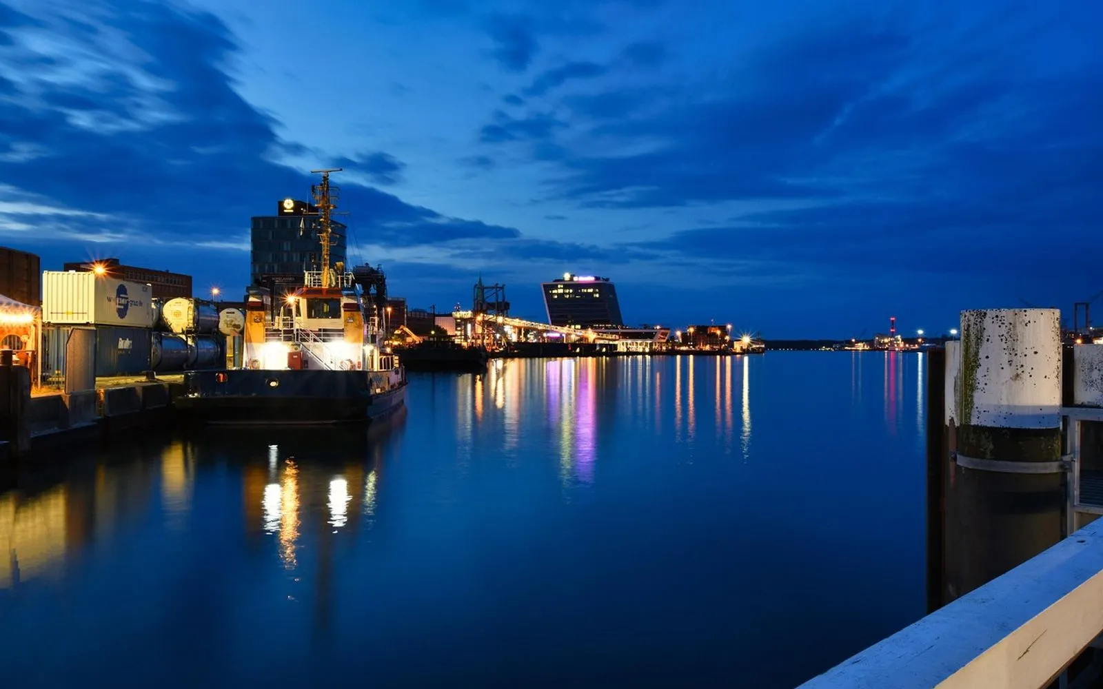 port of kiel, ships, evening, lights, reflection, bay, sea, ocean, nature, water, port, harbor, twilight, night, evening atmosphere, scenic, kiel, germany