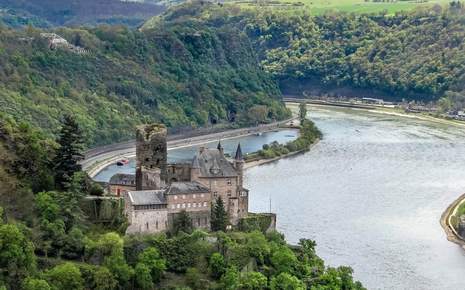 castle katz, castle, rhine, loreley, outlook, medium-rheinthal, germany, middle ages, middle rhine, castle complex, rhineland-palatinate, electricity, st goar, rhine, loreley, loreley, loreley, loreley, loreley