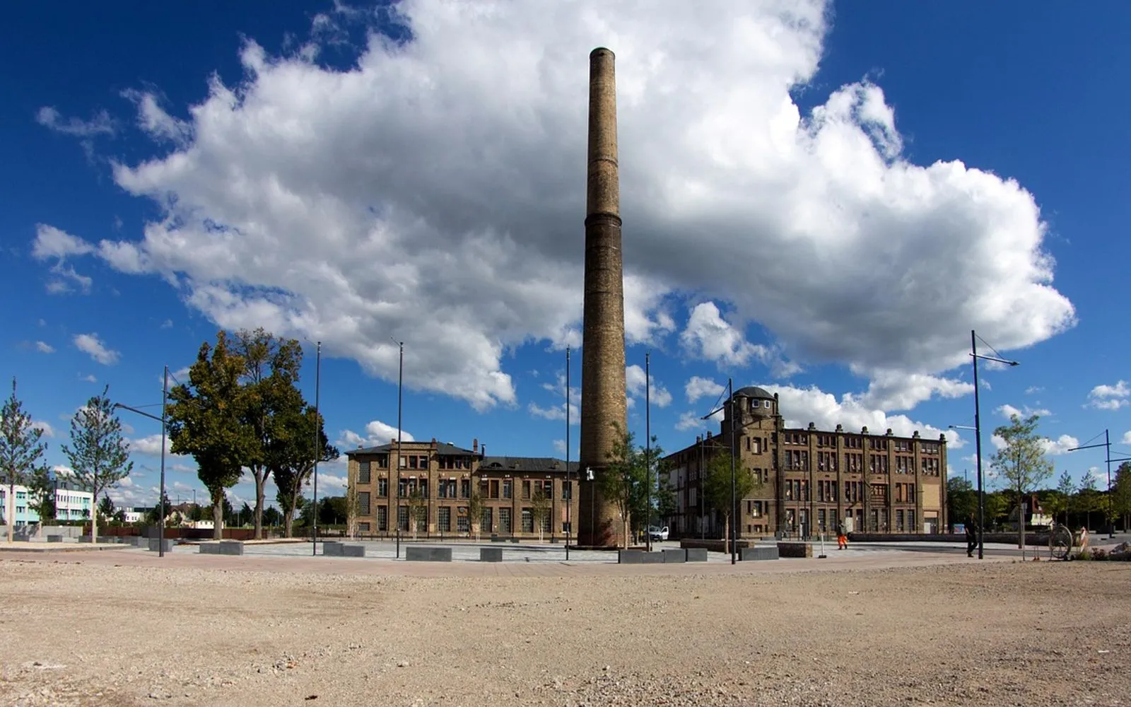 panorama, chimney, clouds, nature, old factory, raunheim