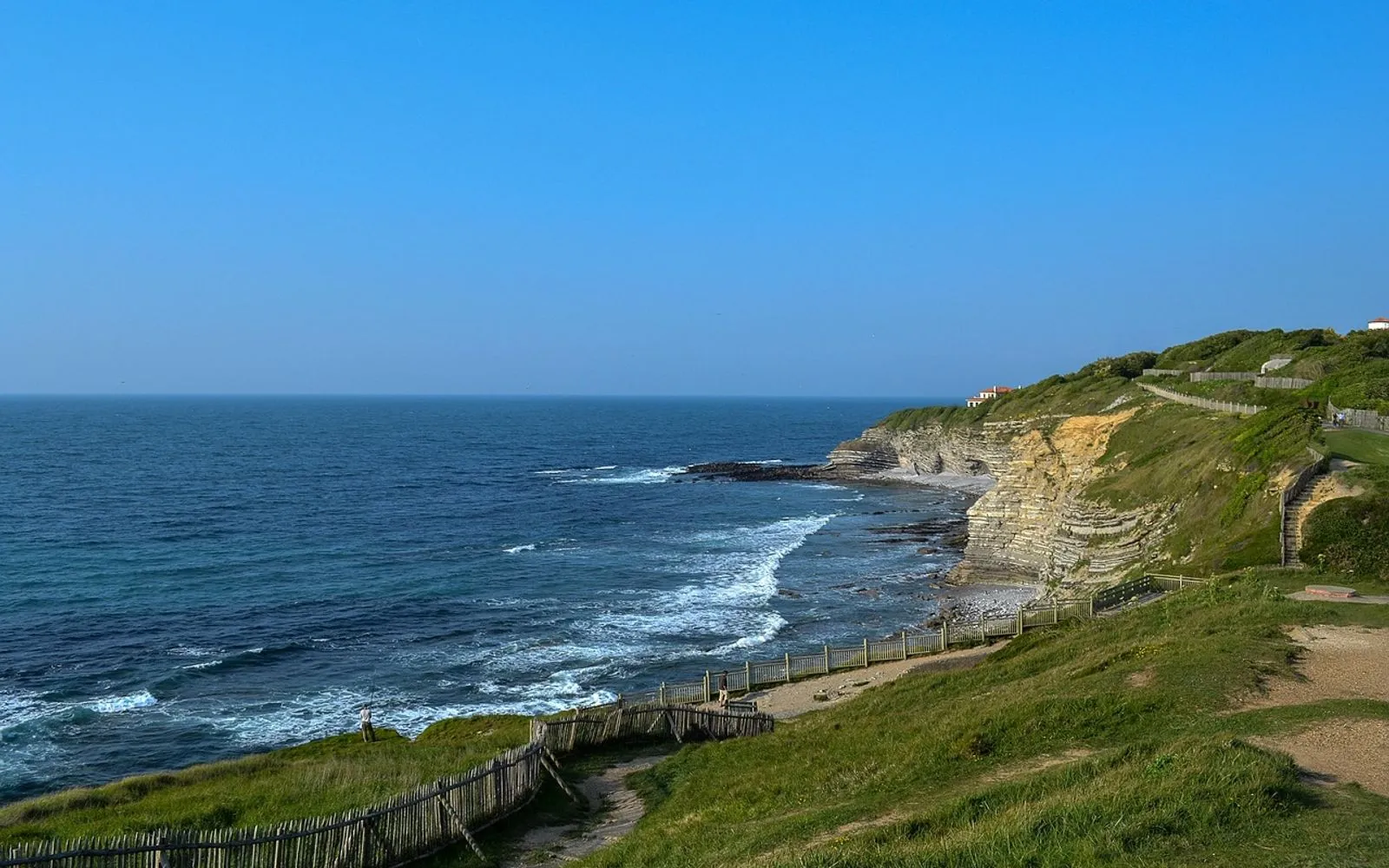 france, saint jean de luz, cliff, atlantic ocean