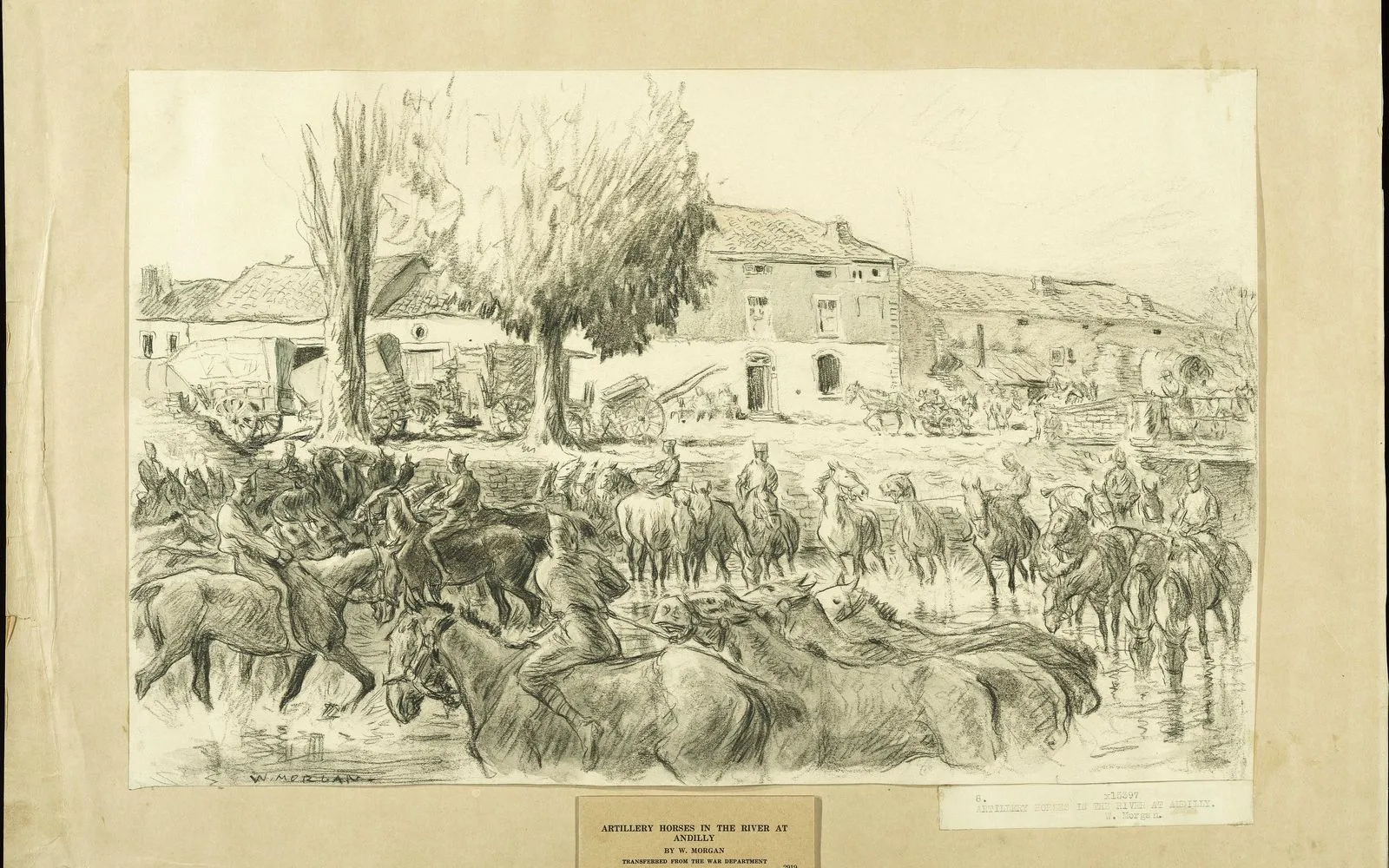 Artillery Horses in the River at Andilly