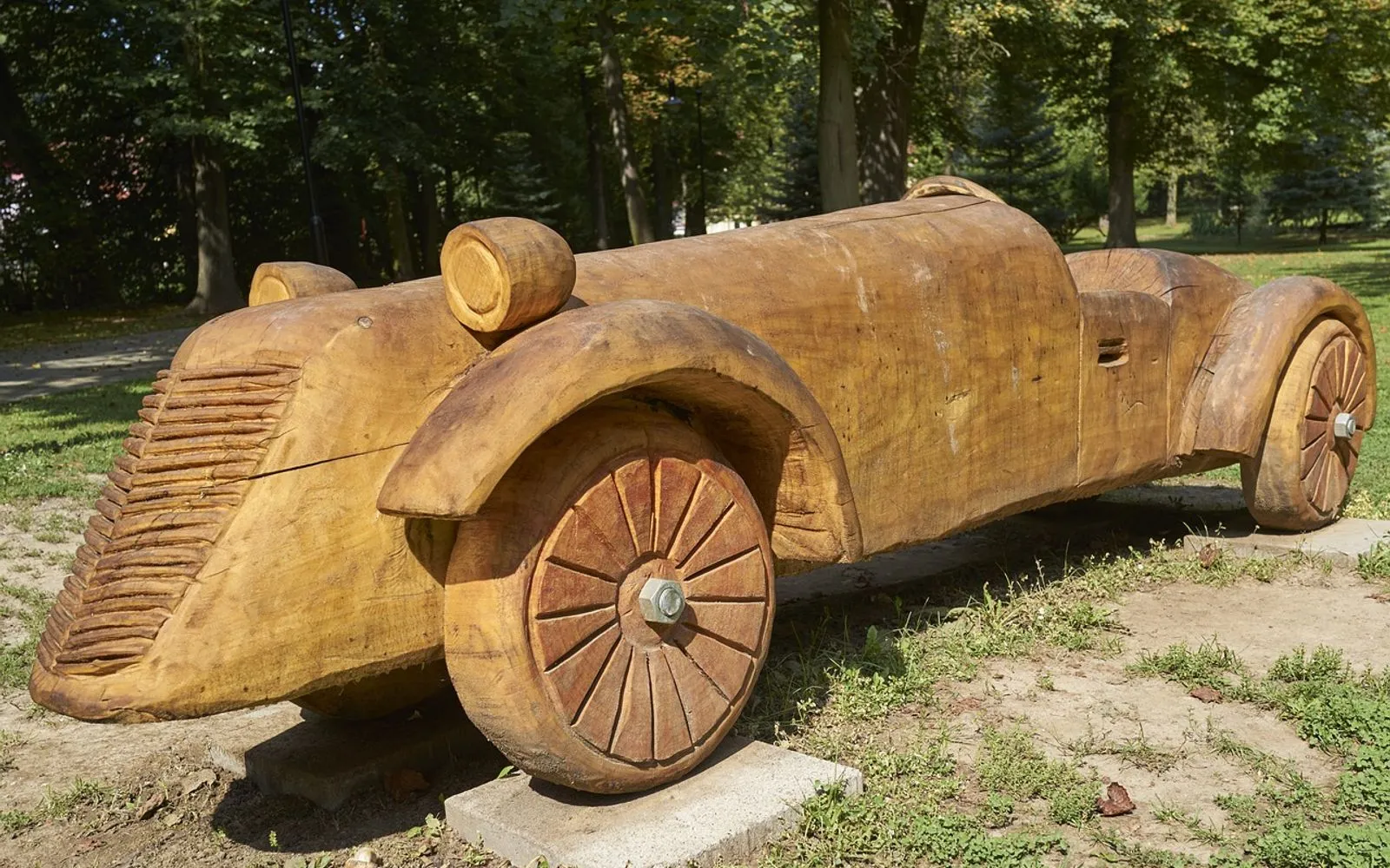 wooden car, car, turčianske teplice, wood, car wallpapers, carved, statue