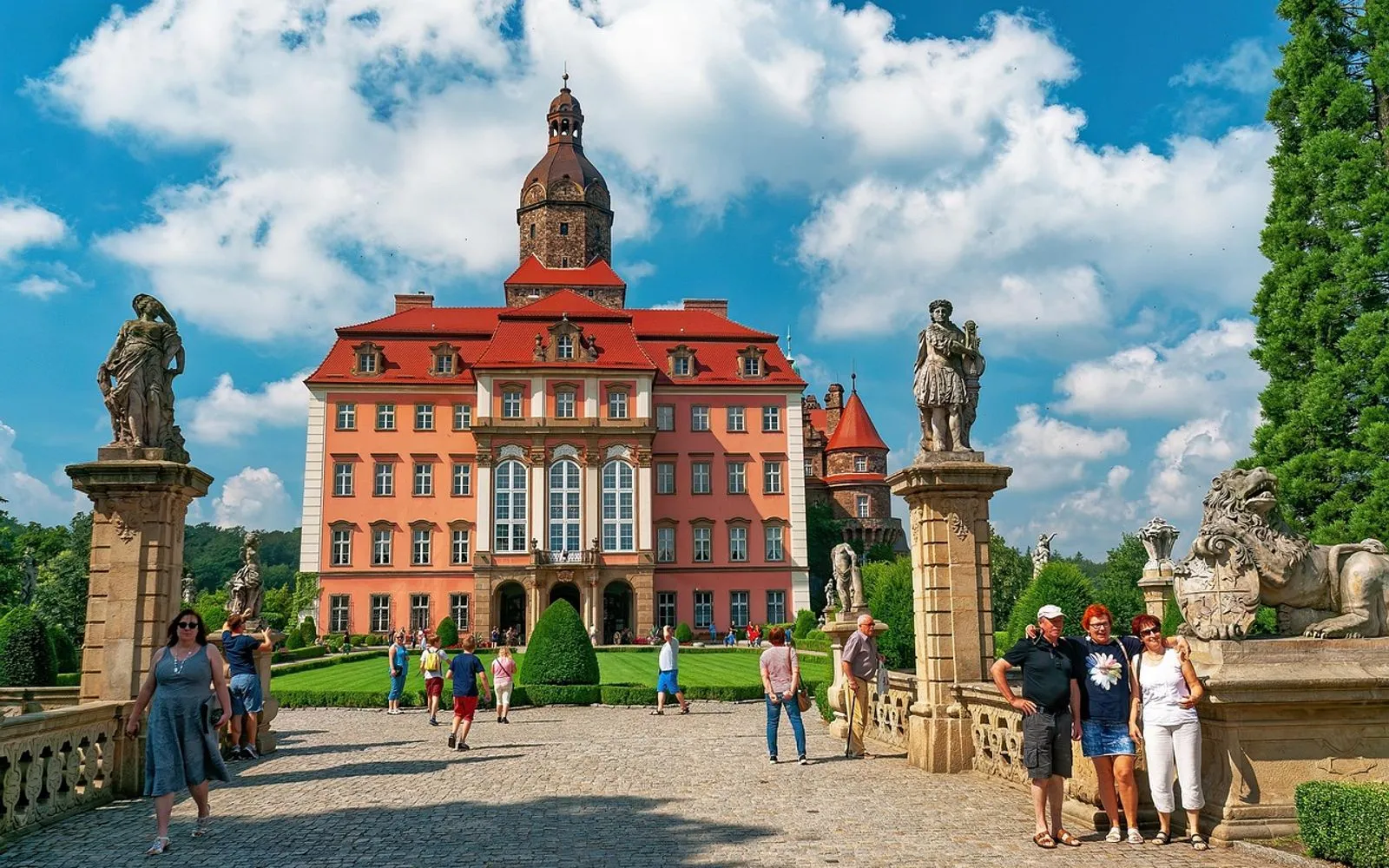 castle, książ castle, zamek książ, schloss fürstenstein, silesia, wałbrzych, waldenburg, książ, lower silesia, poland, gothic, renaissance, baroque, architecture