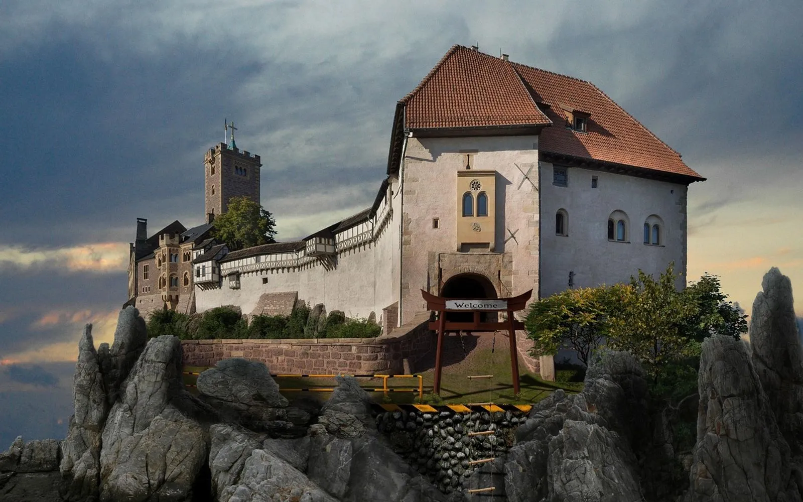 wartburg castle, eisenach, germany, castle, landmark, nature, historical site, mountain, landscape