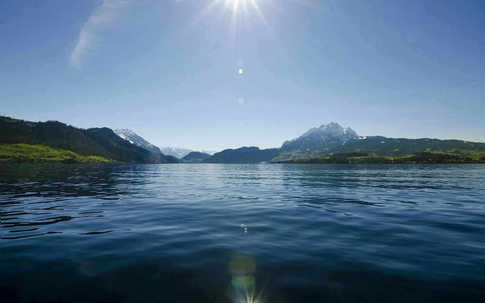 ocean, sea, water, blue sky, nature, wave, light, sky, sun, lake, mountain, zurich, zürich, lake zurich, lake zürich, summer, blue